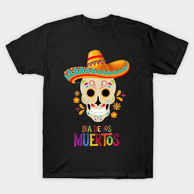 Dia de los Muertos Sombrero T-Shirt by MilotheCorgi